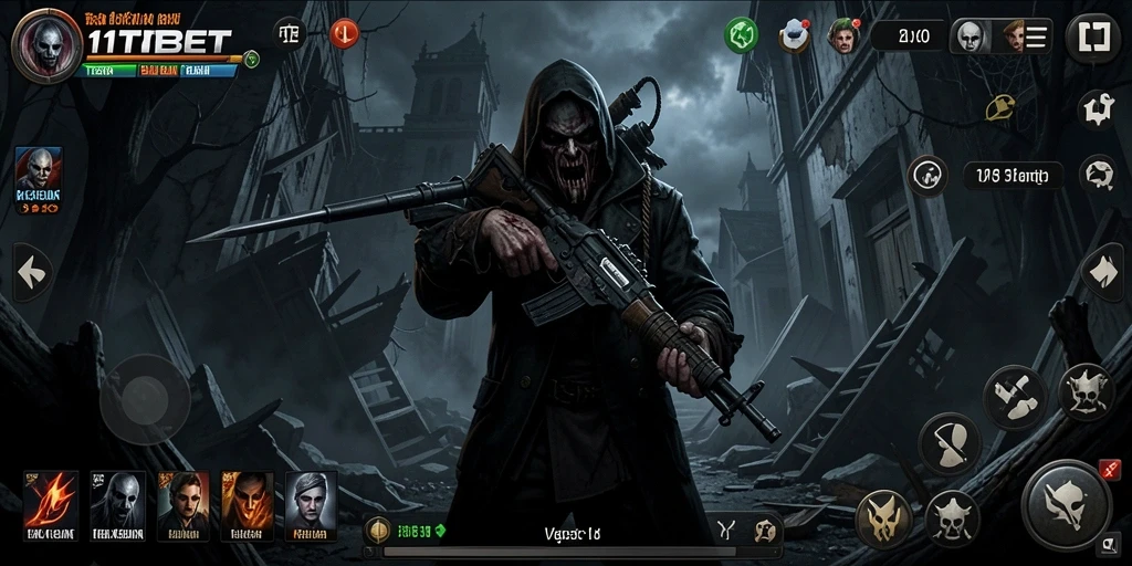 Screenshot gameplay <strong>11TBET</strong> menunjukkan suasana mencekam dan menakutkan di dalam game.