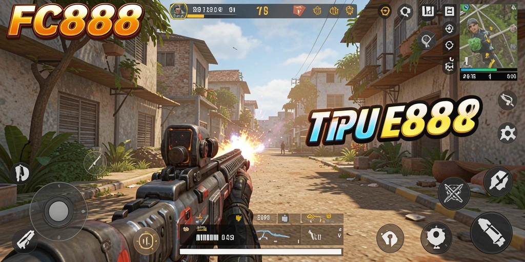 Tampilan gameplay FC888 yang menegangkan dalam aksi TPS.