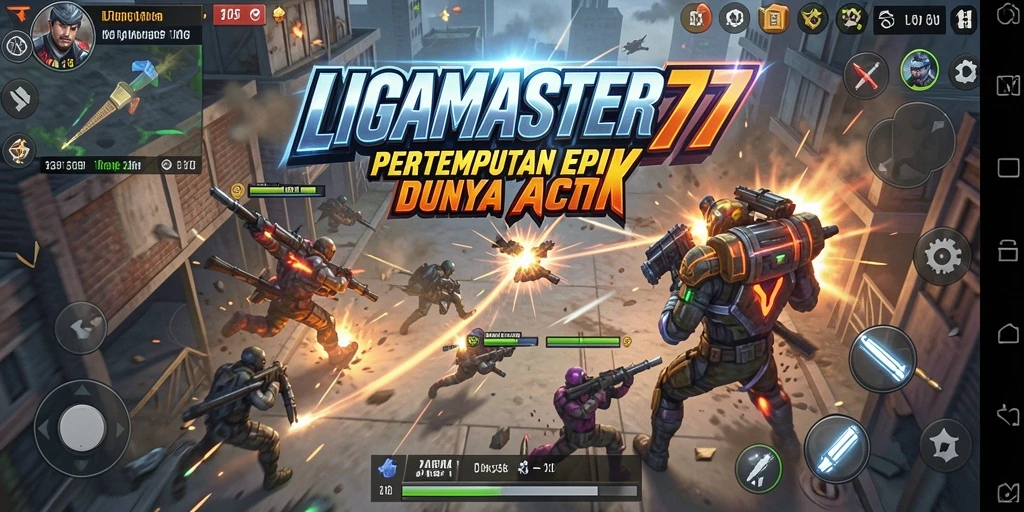 Tampilan gameplay intens dan mendebarkan dalam LIGAMASTER77.