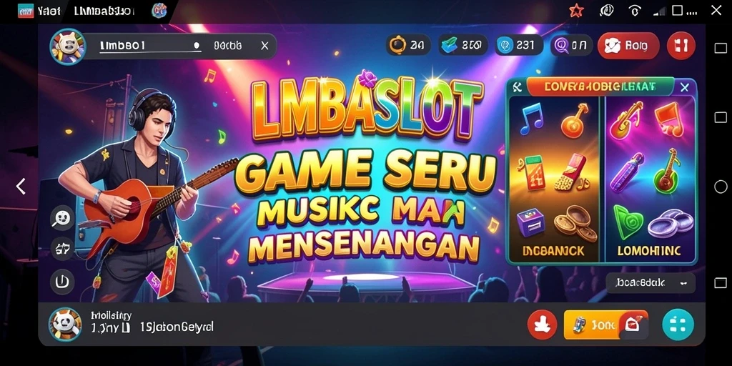 Screenshot gameplay LMBASLOT yang menunjukkan keseruan bermain musik.