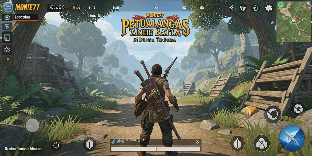 Tampilan gameplay MONTE77 yang menakjubkan di dunia terbuka.