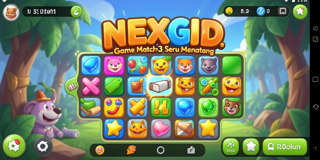 Gameplay seru NEXGID dengan grafis Match-3 yang menakjubkan.