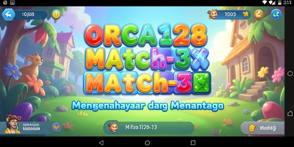 Tangkapan layar dari gameplay ORCA128 yang penuh warna dan menyenangkan.