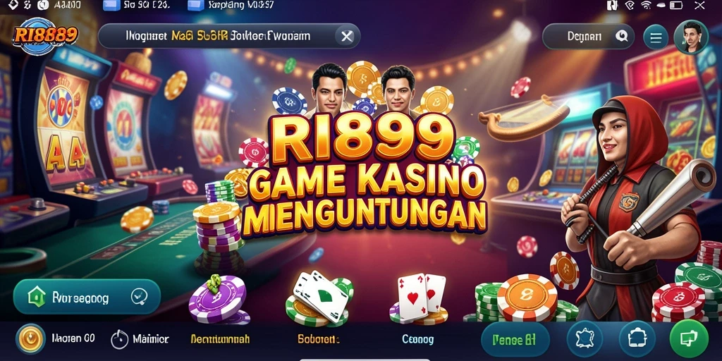 Tampilan gameplay seru dalam aplikasi Kasino RI889.