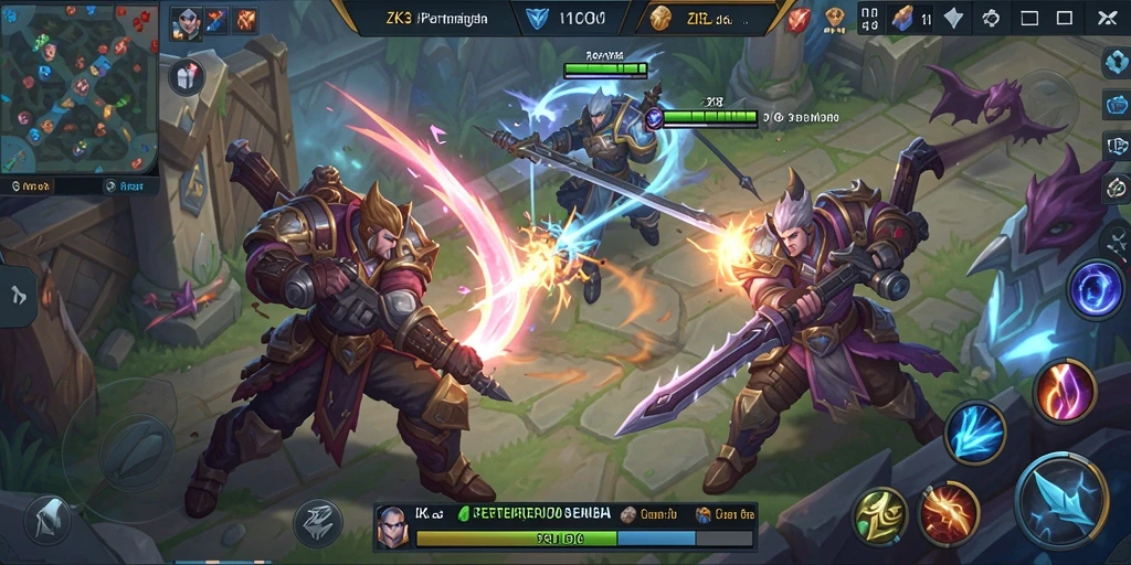 Screenshot gameplay ZK3 yang menunjukkan pertarungan intens antar karakter.